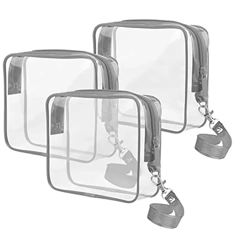 Bolsa de PVC para cosméticos de viaje transparente