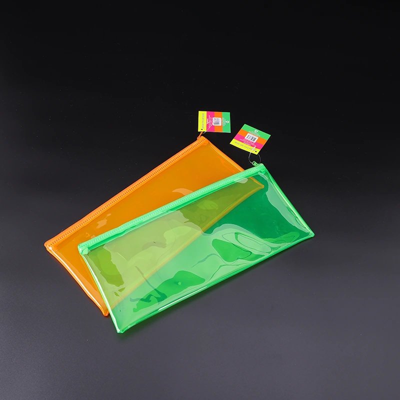 Bolsa con cremallera de PVC transparente de color