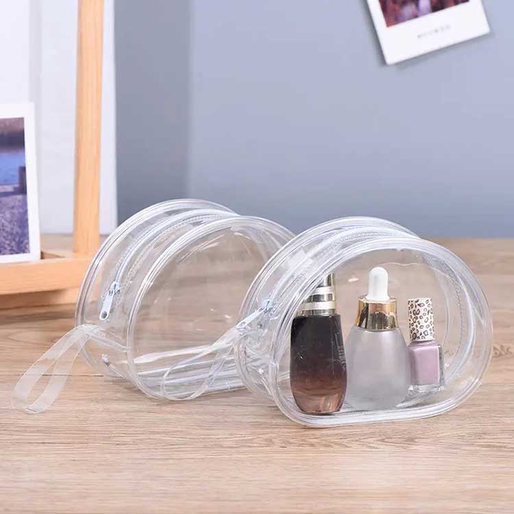 Bolsa de cosméticos transparente de EVA con asa