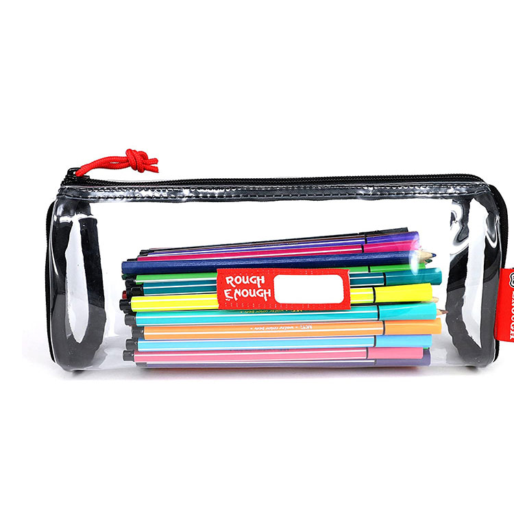 Bolsa de lápices cilíndrica de PVC