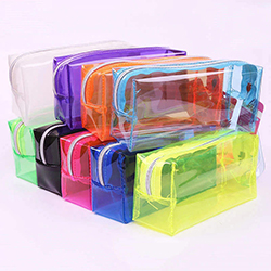 bolso del lápiz de la cremallera del bolso de los efectos de escritorio del pvc