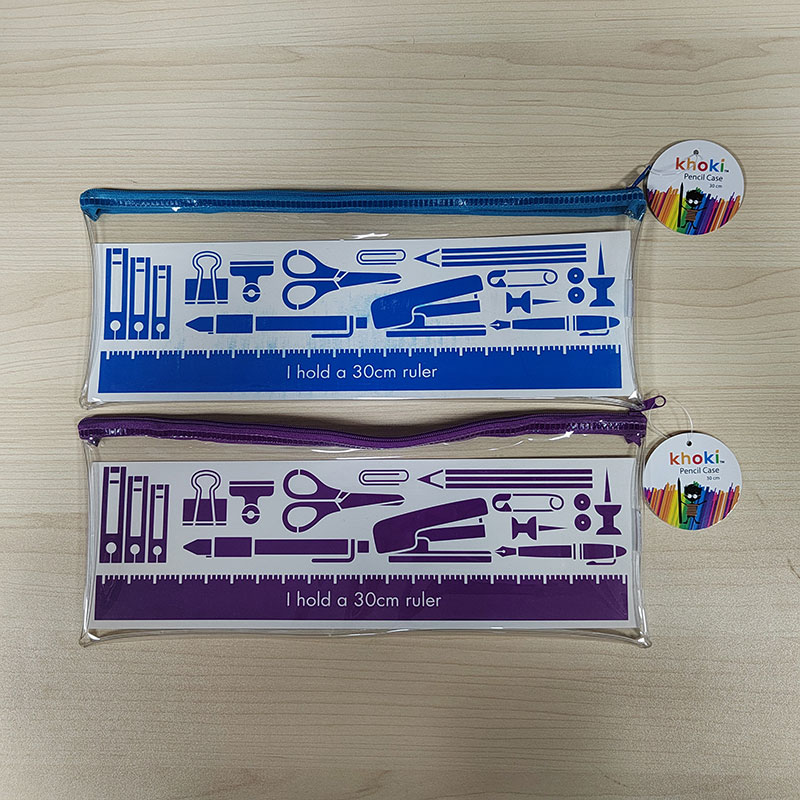 Bolsa con cremallera de papelería de PVC