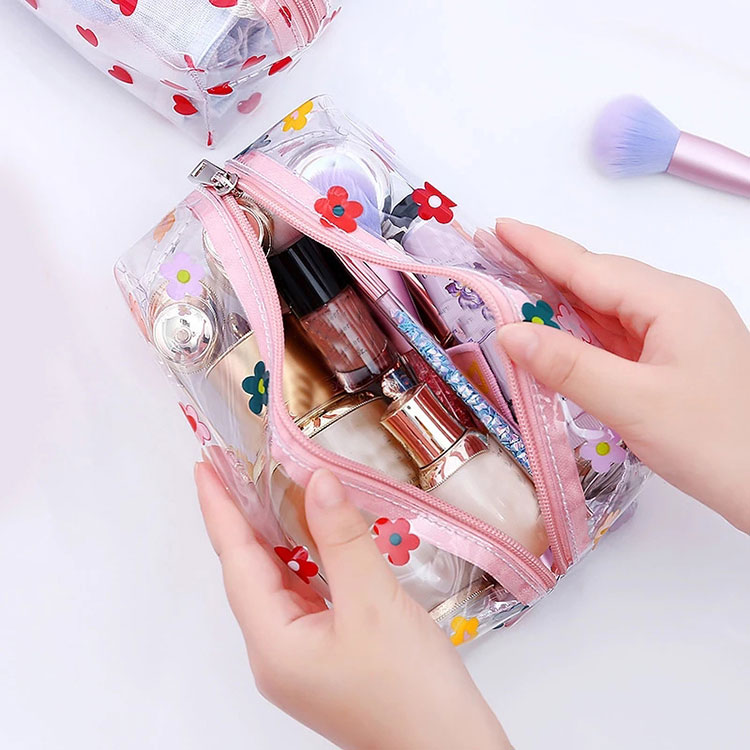 Bolsa de cosméticos con costura de PVC