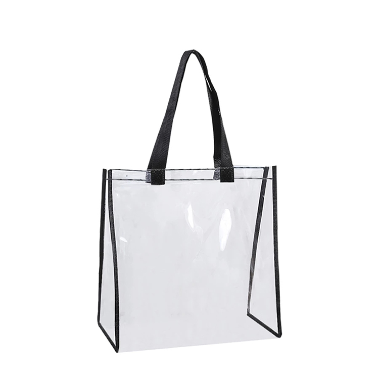 Bolsa shopping de PVC transparente con asas negras