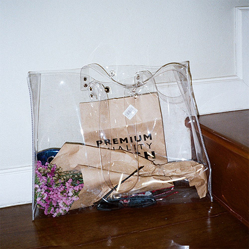bolso de compras transparente de pvc de gelatina