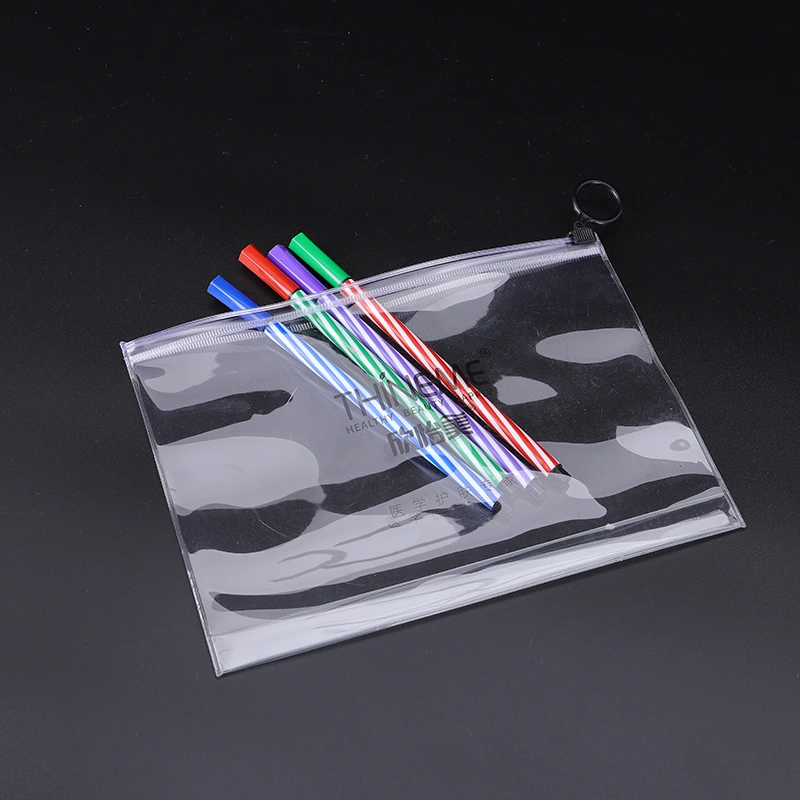 Bolsa transparente con cremallera de PVC conveniente