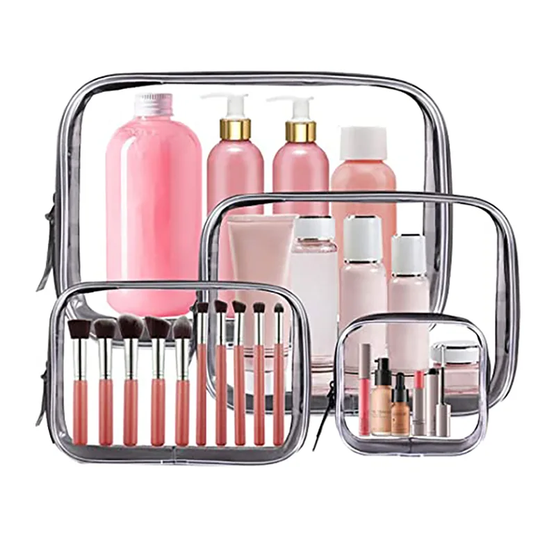 Bolsa de cosméticos de PVC transparente de viaje