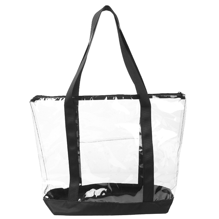 Bolso impermeable con cremallera de PVC transparente para mujer