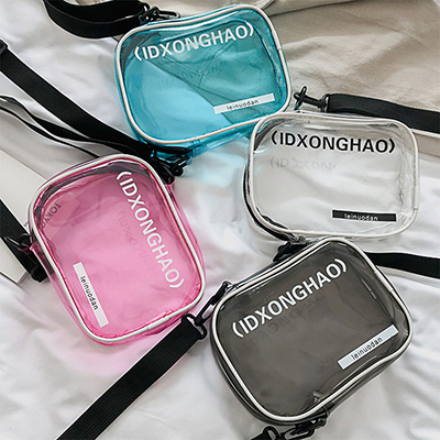 bolsa de plástico tipo bandolera con cremallera y gelatina